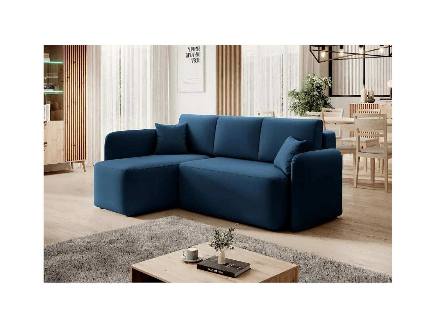 Ecksofa Sergy L/Stoffbezug/Blau