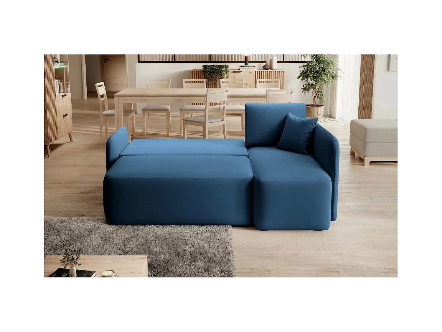Ecksofa Sergy L/Stoffbezug/Blau