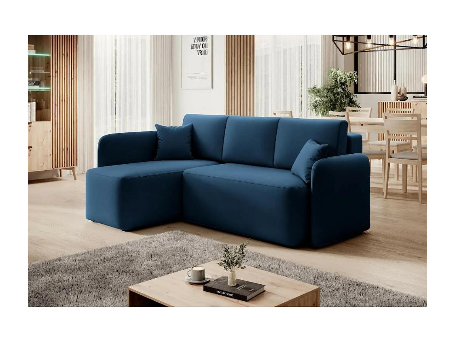Ecksofa Sergy L/Stoffbezug/Blau