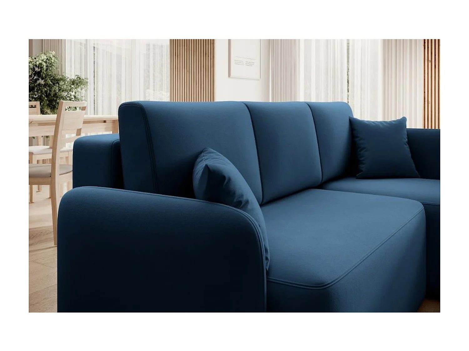 Ecksofa Sergy L/Stoffbezug/Blau