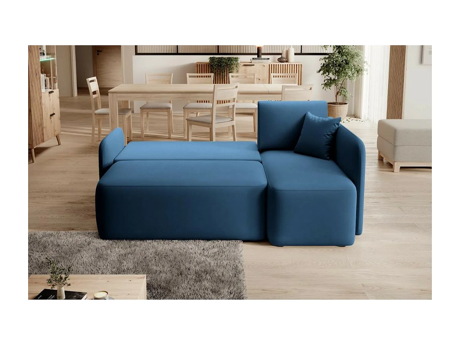 Ecksofa Sergy L/Stoffbezug/Blau