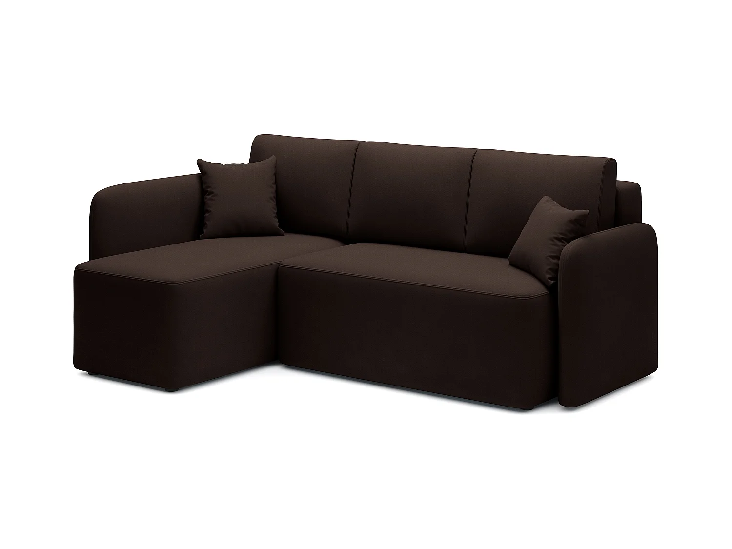 Ecksofa Sergy L/Stoffbezug/Braun
