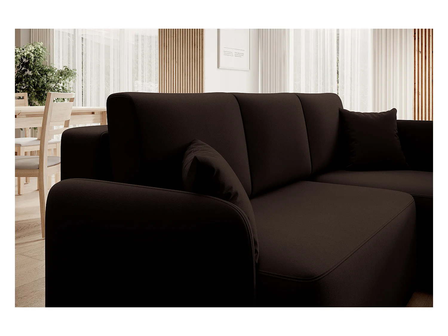 Ecksofa Sergy L/Stoffbezug/Braun