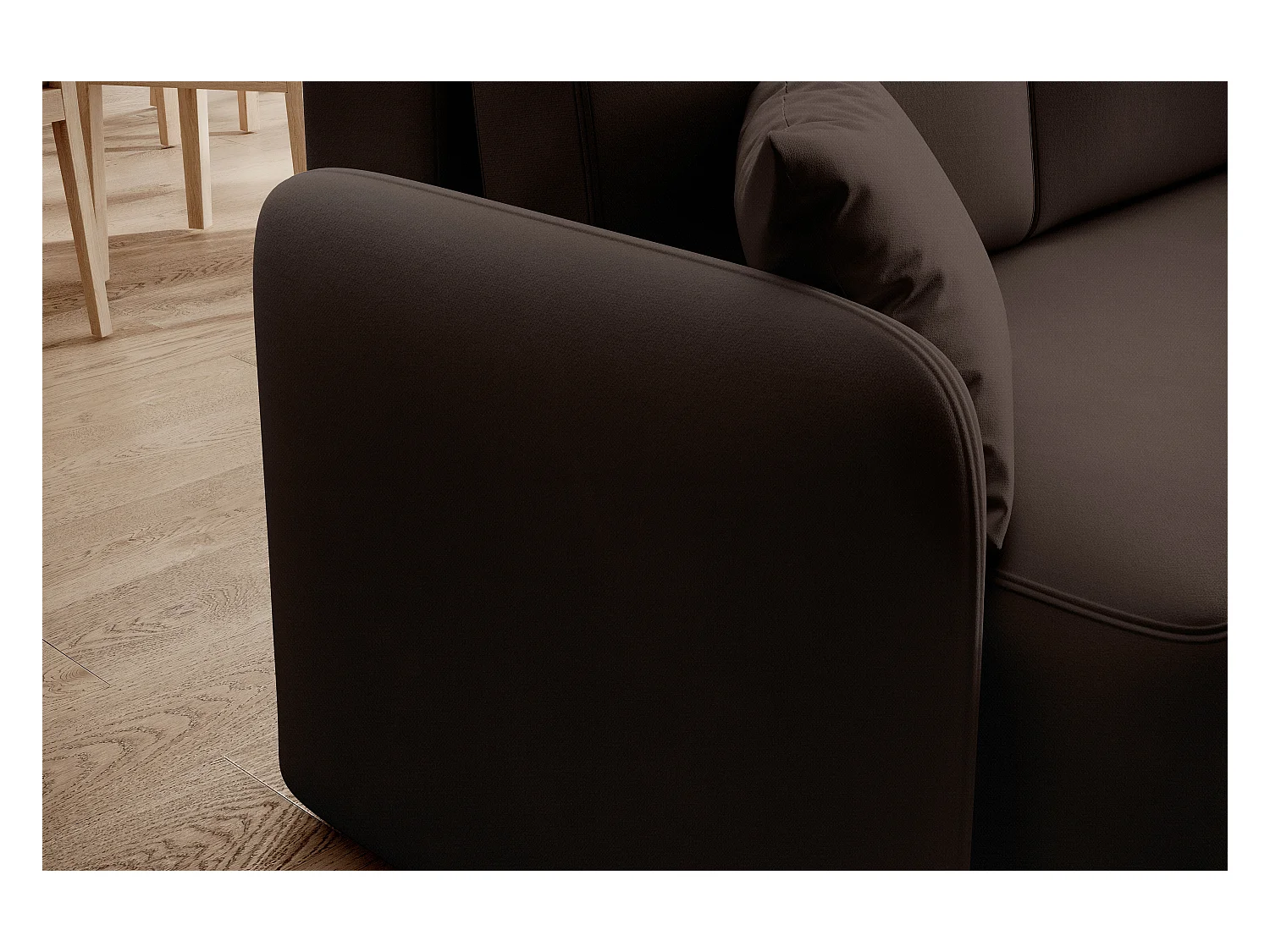 Ecksofa Sergy L/Stoffbezug/Braun