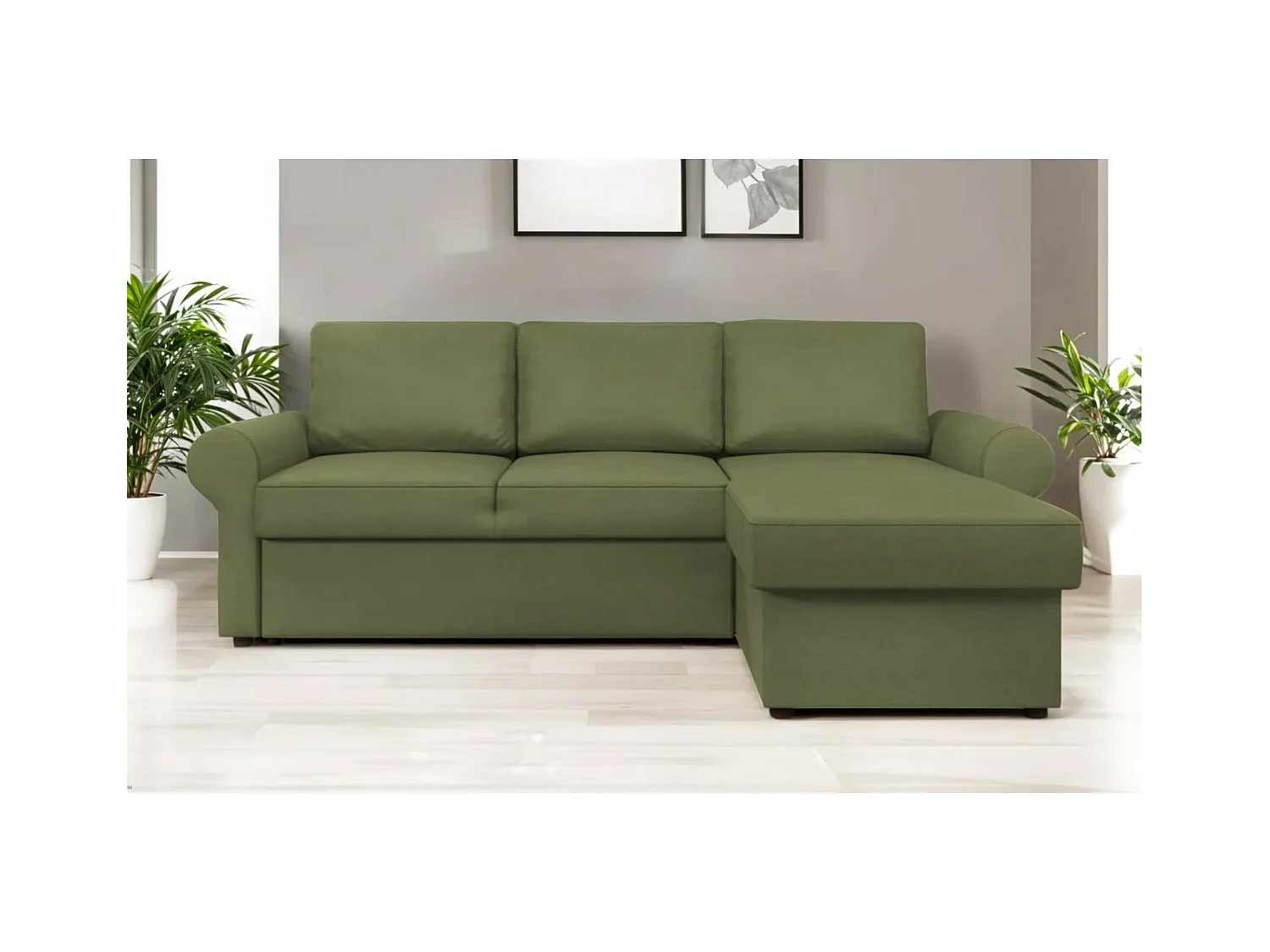 Divano d'angolo Paco R/rivestimento in tessut/Verde