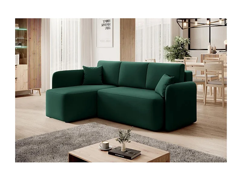 Divano d'angolo Sergy L/rivestimento in tessut/Verde
