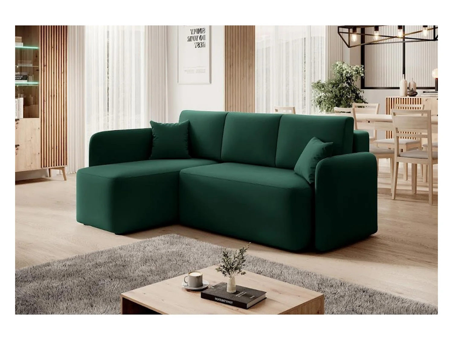 Ecksofa Sergy L/Stoffbezug/Grün