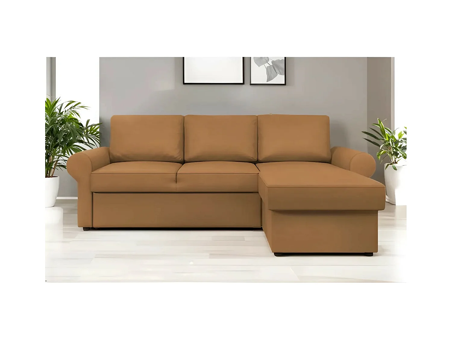 Divano d'angolo Paco R/rivestimento in tessut/Arancia