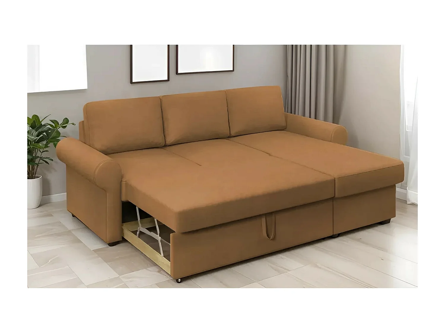 Divano d'angolo Paco R/rivestimento in tessut/Arancia