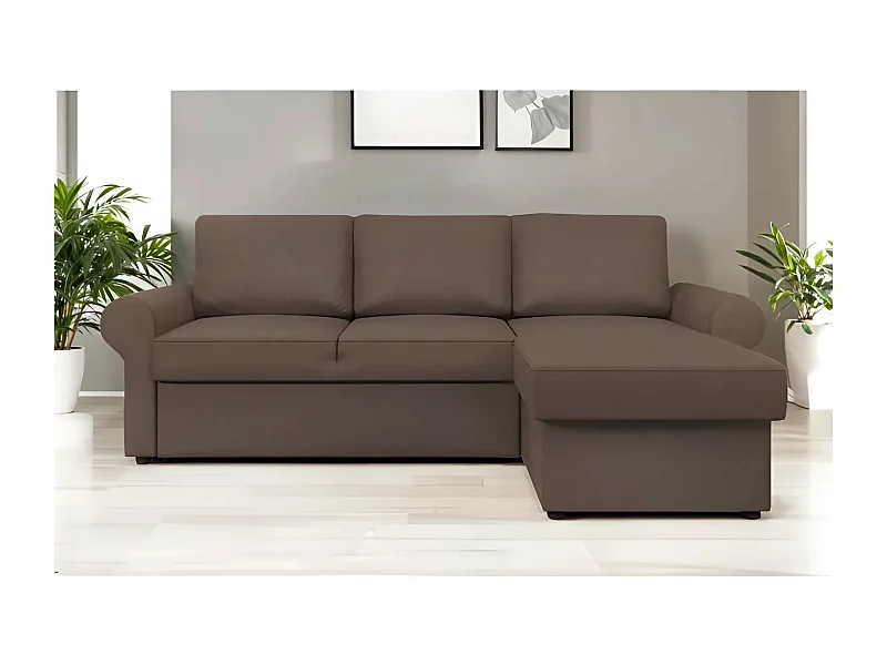 Ecksofa Paco  R/Stoffbezug/Braun
