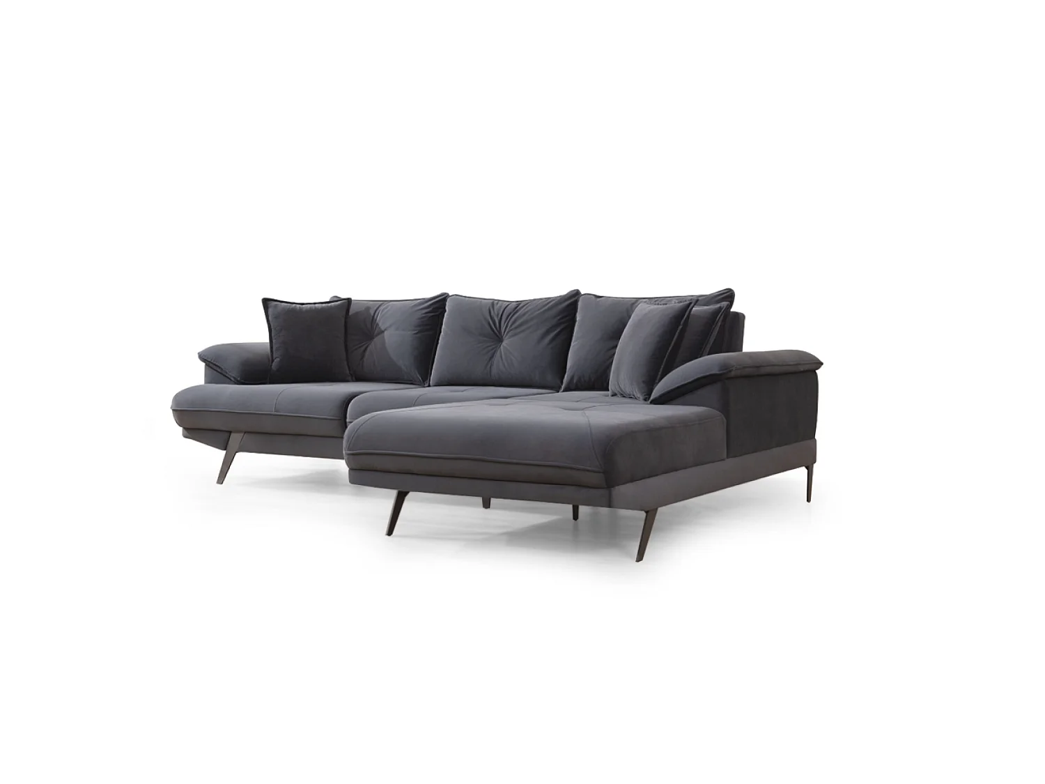 Divano d'angolo Larin R/rivestimento in tessut/Antracite