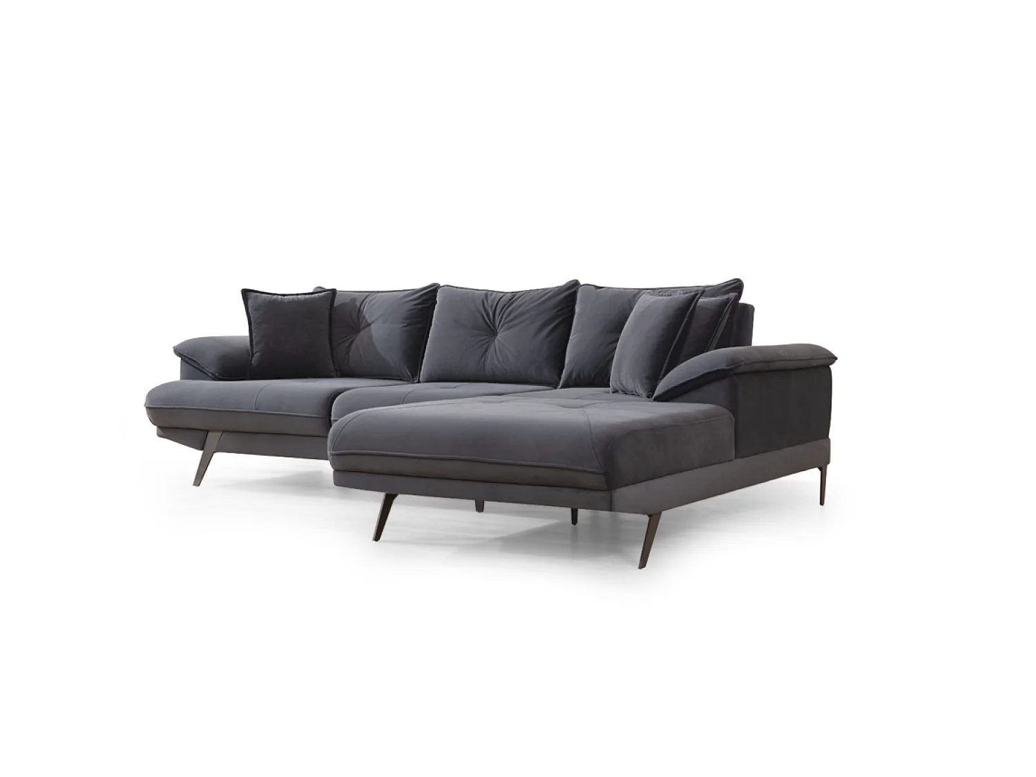 Divano d'angolo Larin R/rivestimento in tessut/Antracite