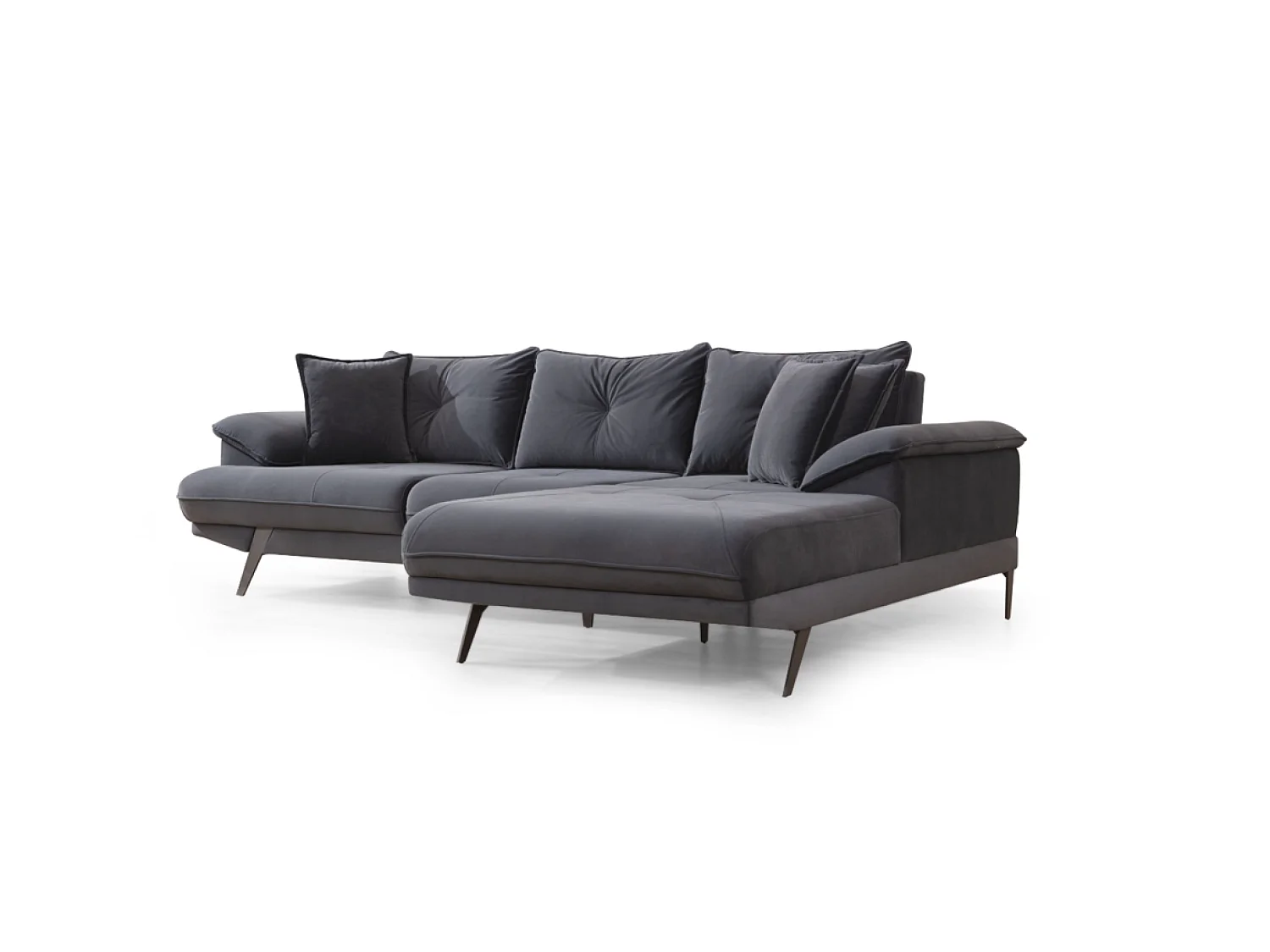 Ecksofa Larin R/Stoffbezug/Anthrazit