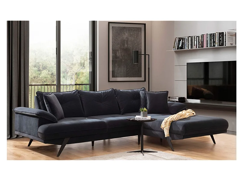 Canapé Corner Larin R/revêtement tissu/Anthracite