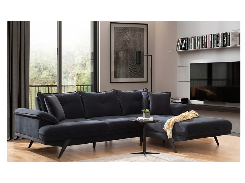 Ecksofa Larin R/Stoffbezug/Anthrazit