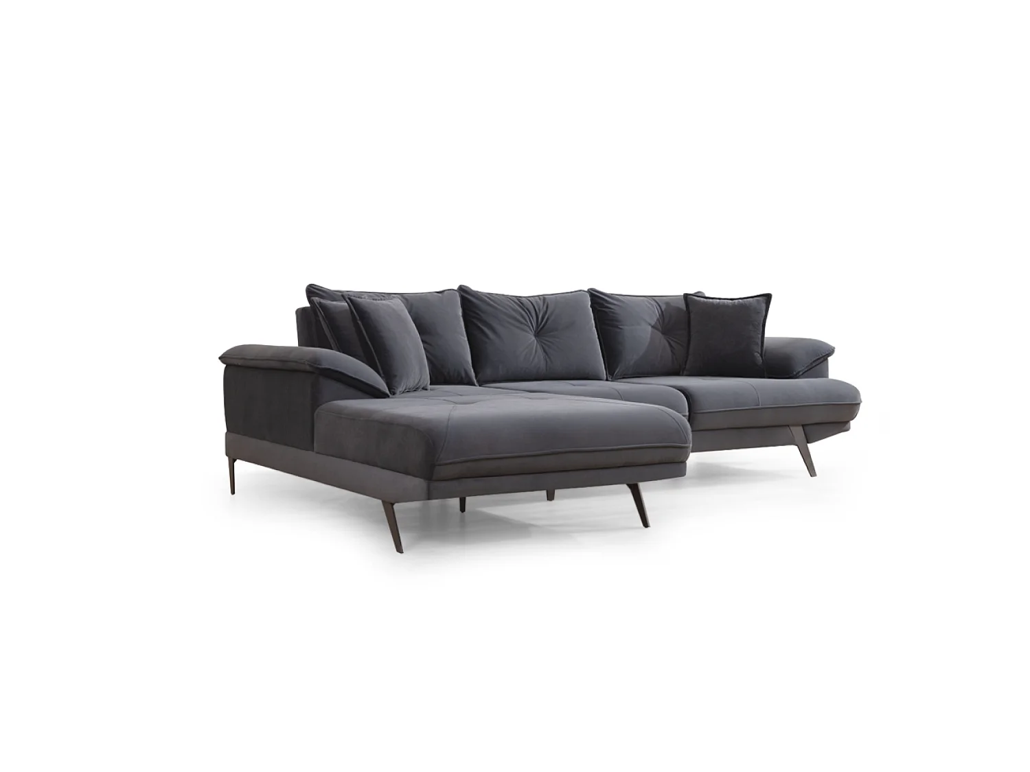 Divano d'angolo Larin L/rivestimento in tessut/Antracite