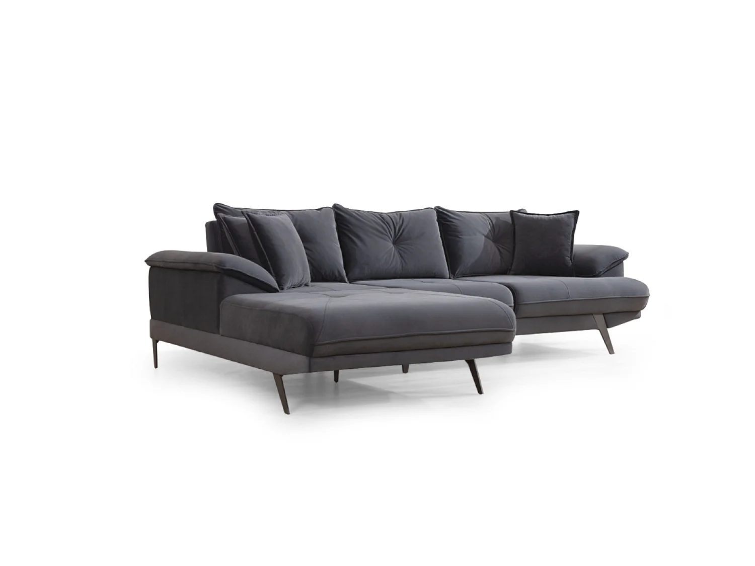 Divano d'angolo Larin L/rivestimento in tessut/Antracite