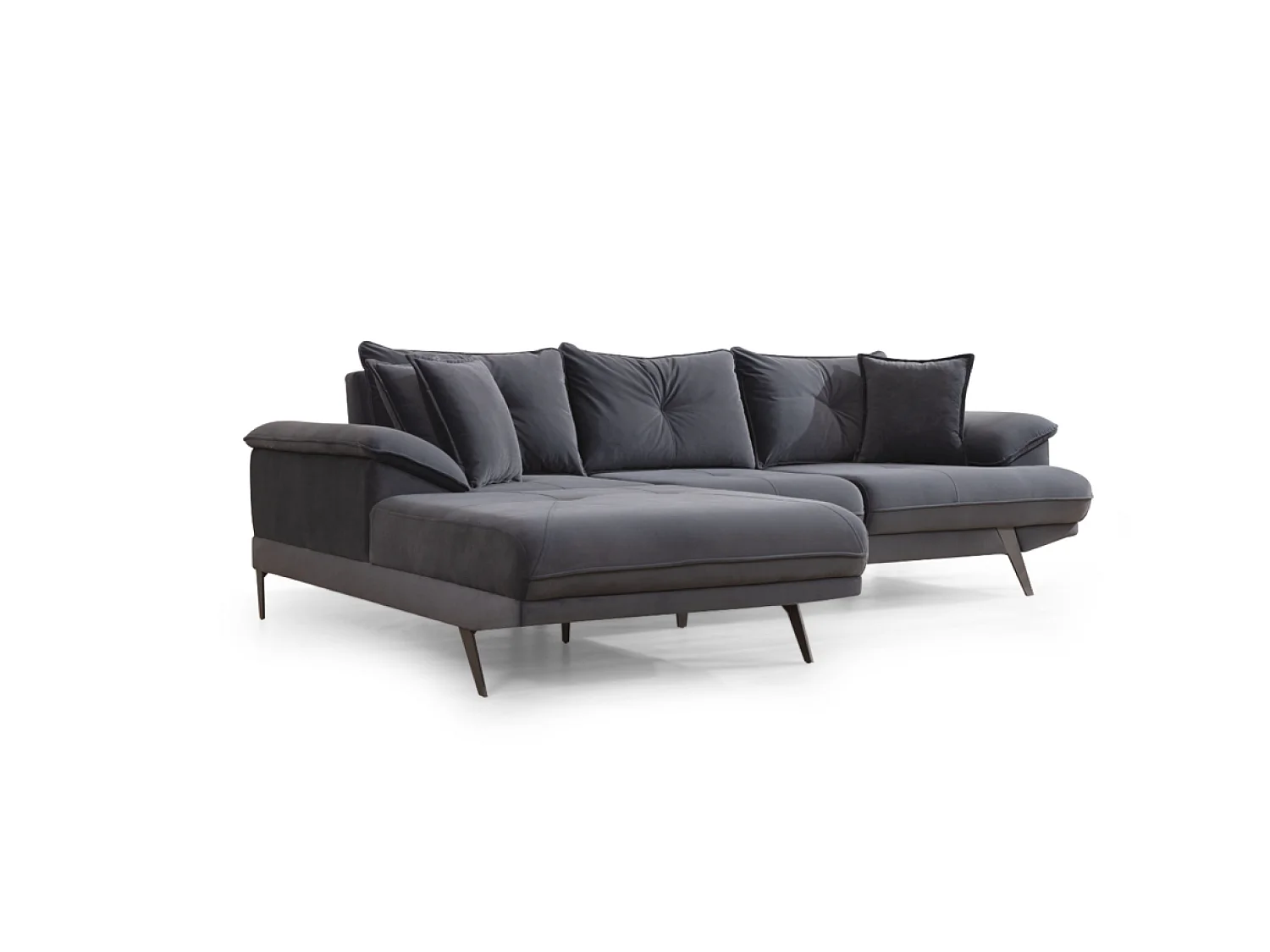 Ecksofa Larin L/Stoffbezug/Anthrazit