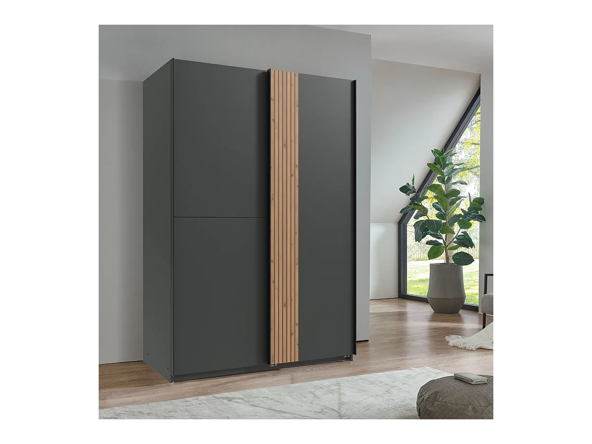 Armoire 2 portes coulissantes L135 cm - LUENEBURG