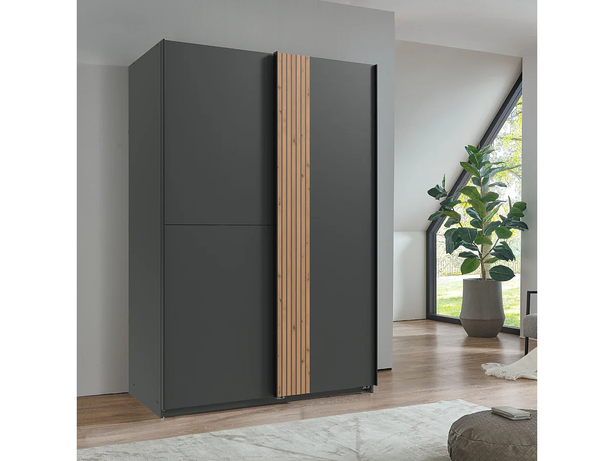 Schrank 2 Schiebetüren L135 cm - LUENEBURG