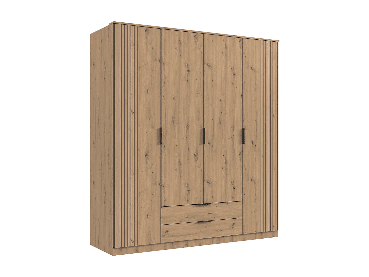 Armadio 4 ante battenti e 2 cassetti L180 cm - LUEBECK