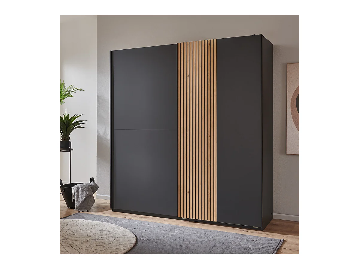 Armoire 2 portes coulissantes L180 cm - LUENEBURG