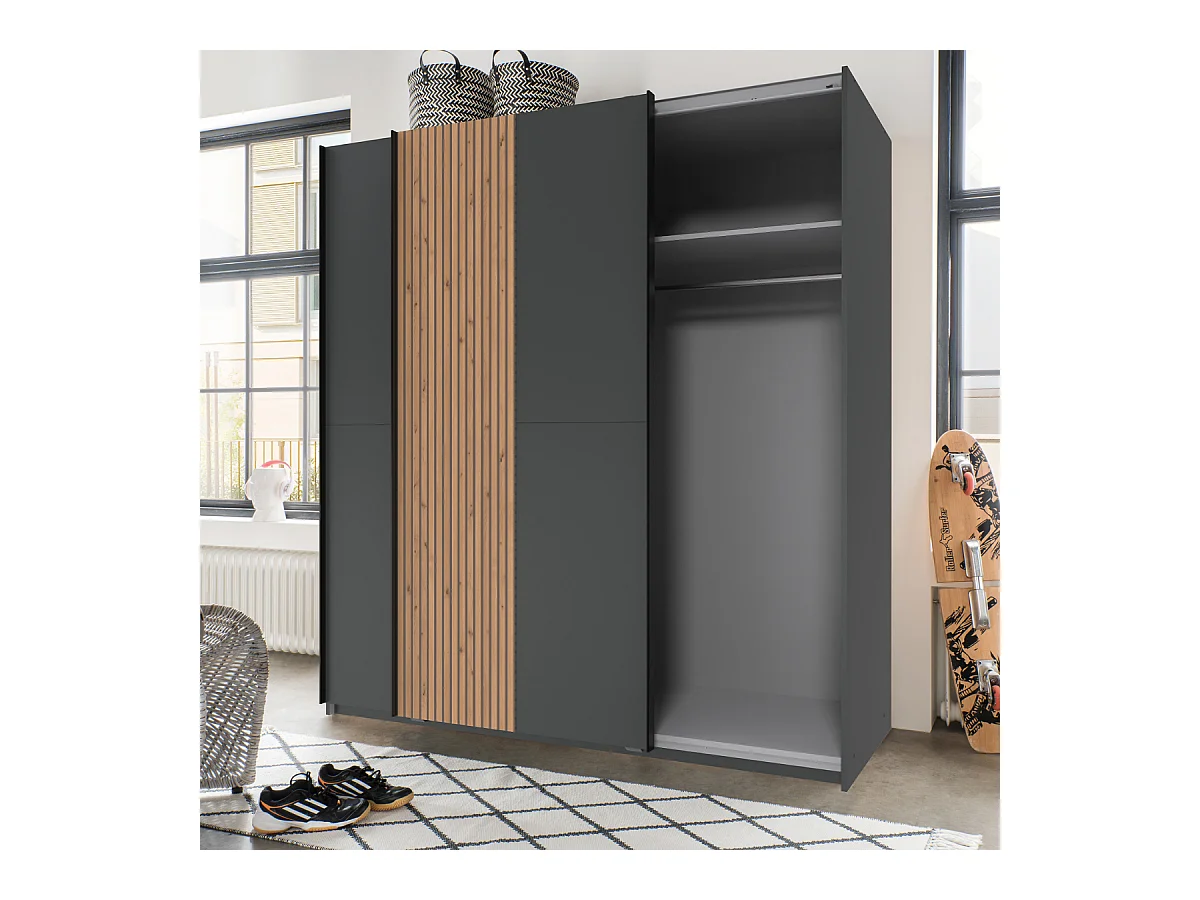 Armoire 2 portes coulissantes L180 cm - LUENEBURG