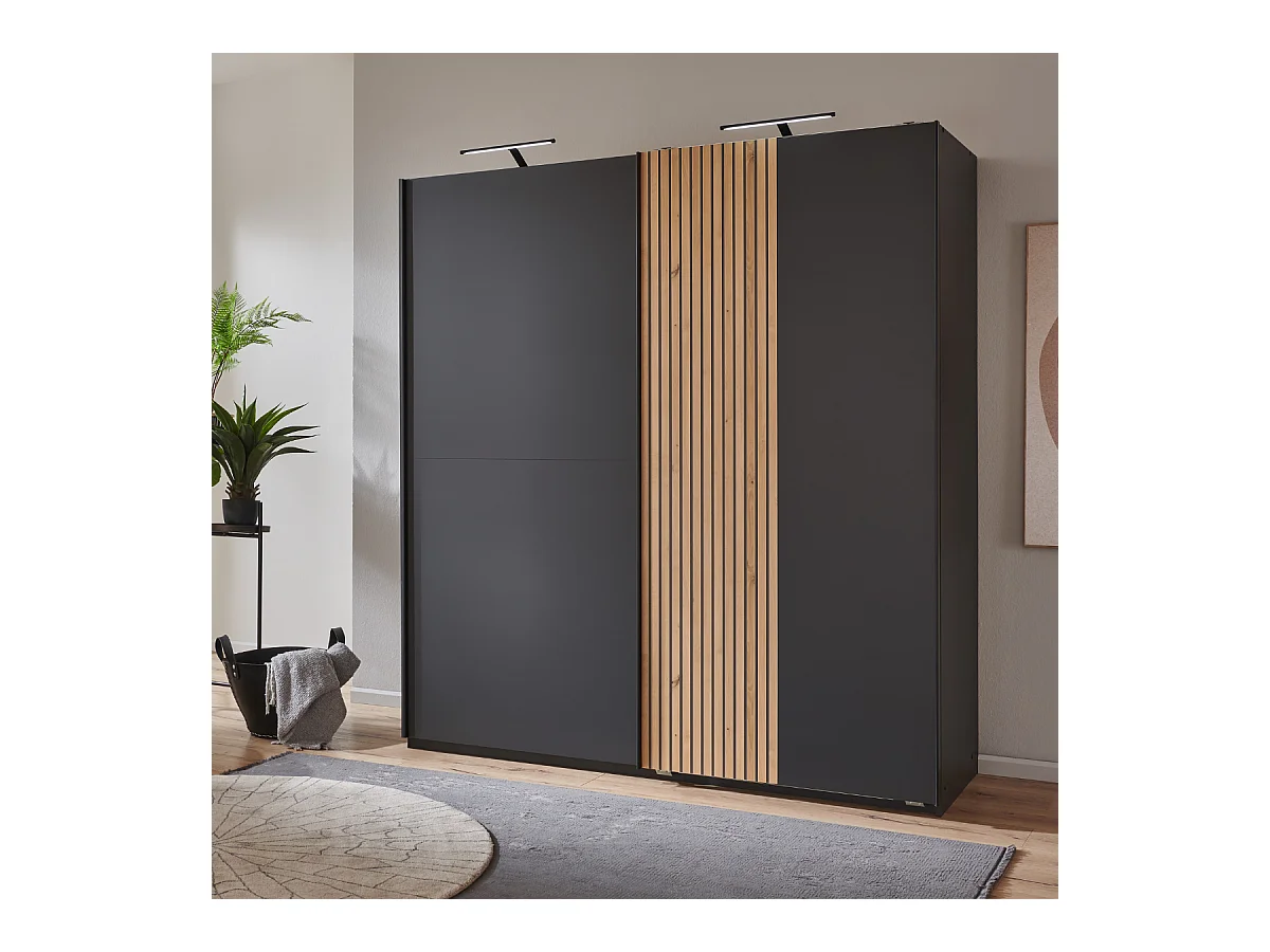 Armoire 2 portes coulissantes L180 cm - LUENEBURG
