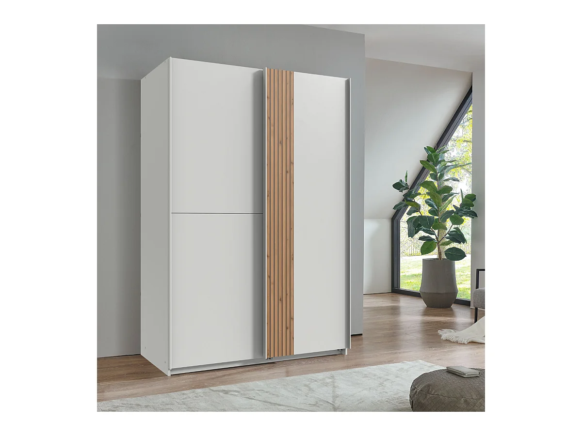 Armoire 2 portes coulissantes L135 cm - LUENEBURG