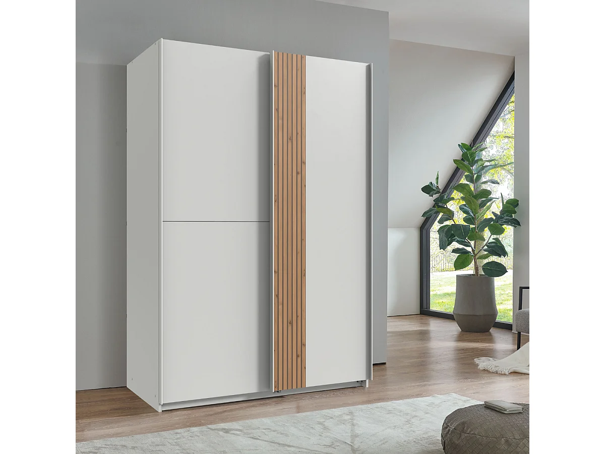Armoire 2 portes coulissantes L135 cm - LUENEBURG