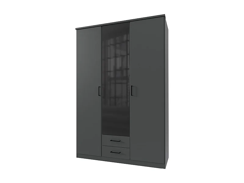 Armoire 3 portes battantes avec 1 miroir et 2 tiroirs L135 cm - SOEST