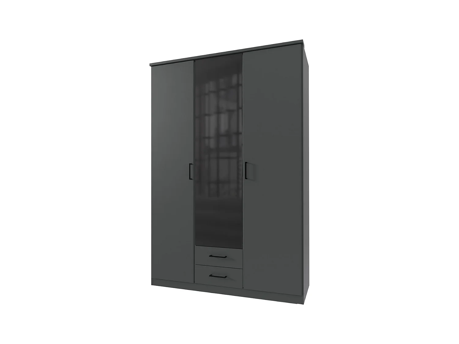 Armoire 3 portes battantes avec 1 miroir et 2 tiroirs L135 cm - SOEST