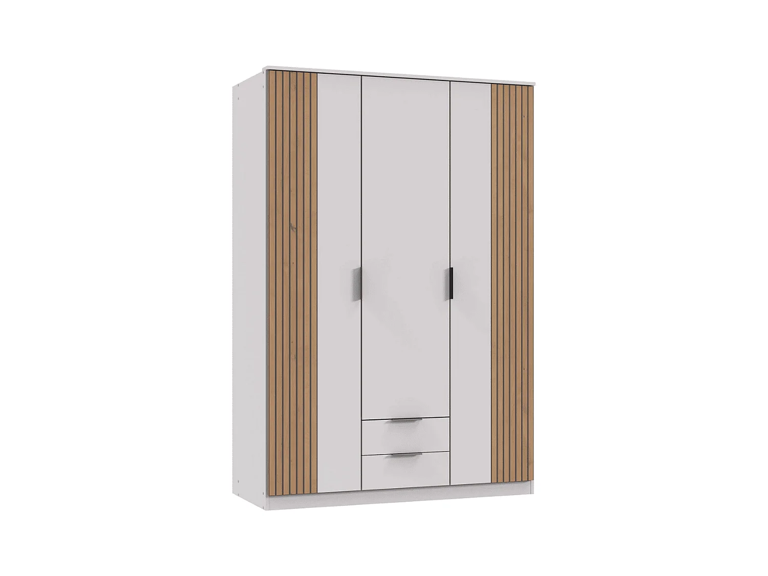 Armoire 3 portes battantes et 2 tiroirs L135 cm - LUEBECK
