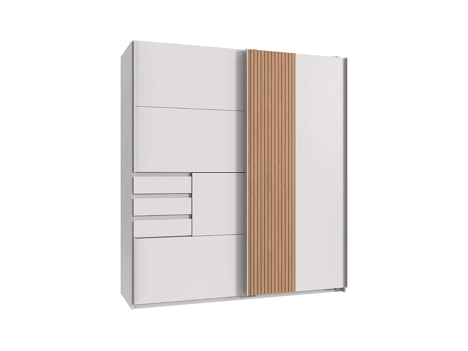 Armoire 2 portes coulissantes avec 3 tiroirs L180 cm - COBURG