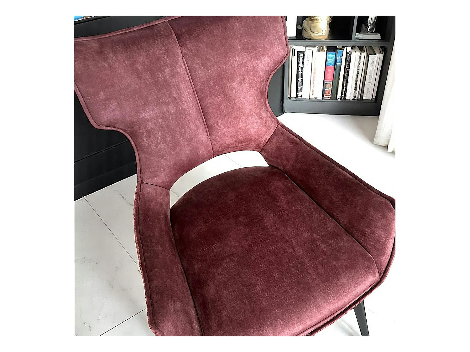 Chaise pivotante rose bi-matière, dossier en T (lot de 2) LOMBARDIE