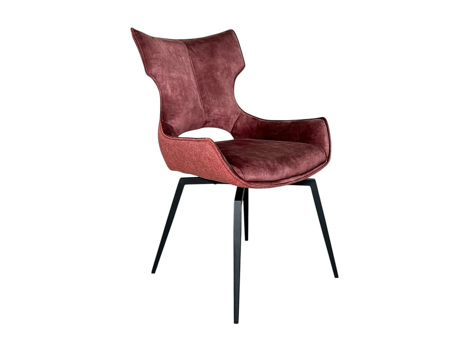 Chaise pivotante rose bi-matière, dossier en T (lot de 2) LOMBARDIE