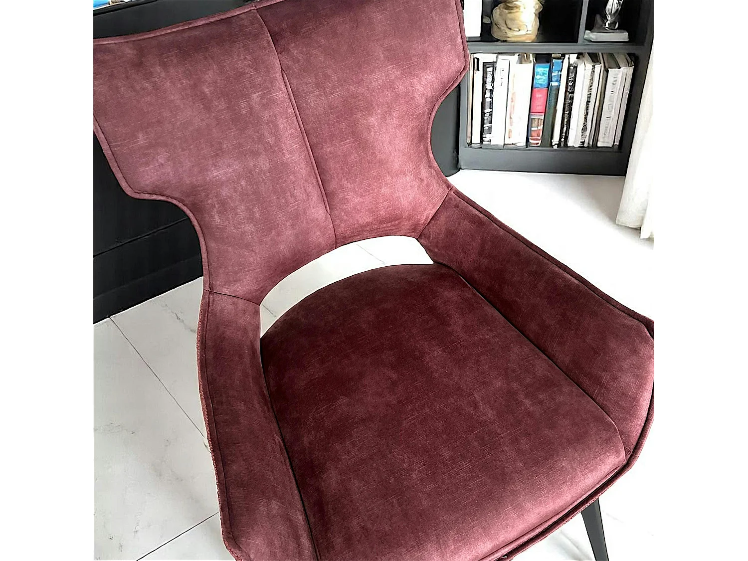 Chaise pivotante rose bi-matière, dossier en T (lot de 2) LOMBARDIE