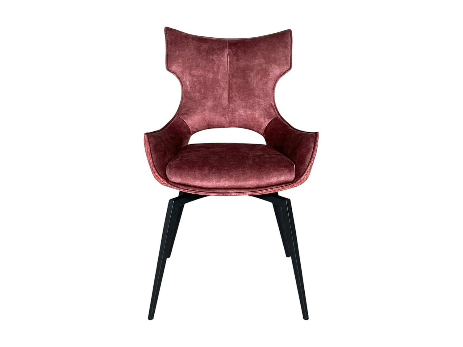 Chaise pivotante rose bi-matière, dossier en T (lot de 2) LOMBARDIE