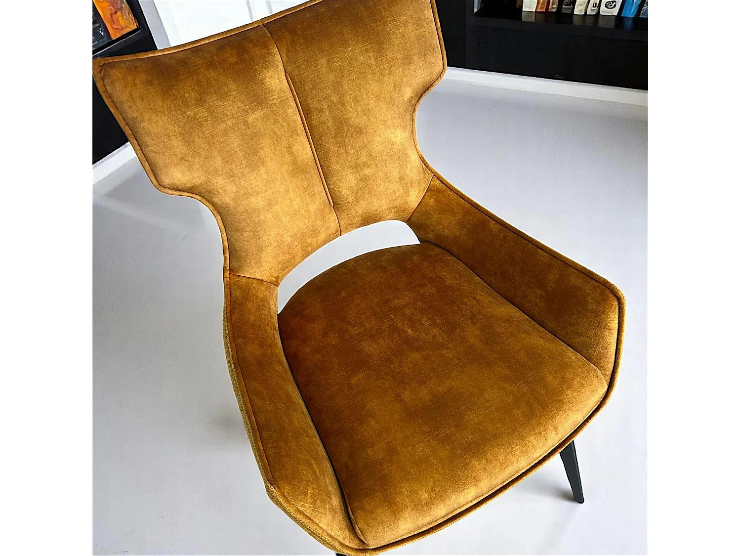 Chaise pivotante dorée bi-matière, dossier en T (lot de 2) LOMBARDIE