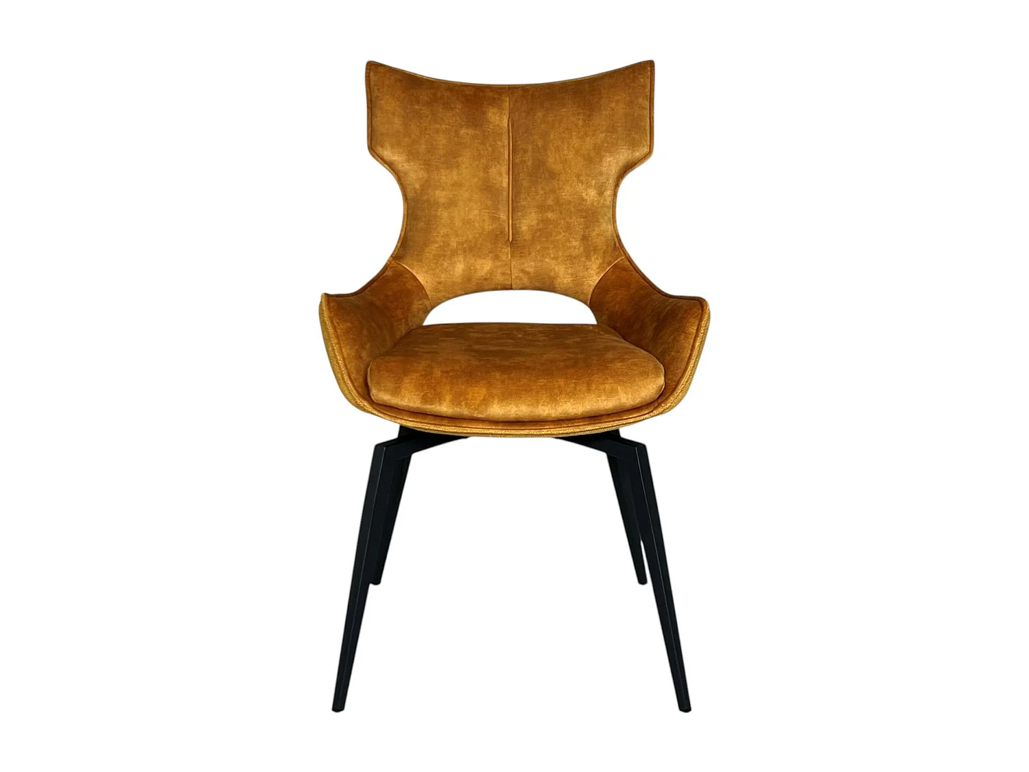 Chaise pivotante dorée bi-matière, dossier en T (lot de 2) LOMBARDIE