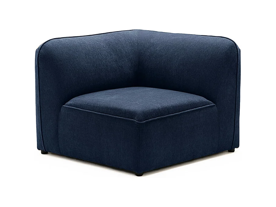 Noor - Angle réversible pour canapé modulable en tissu - Bleu marine