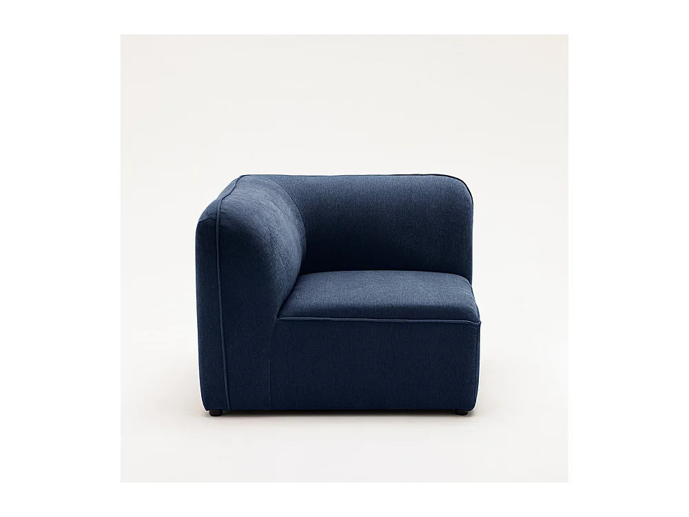 Noor - Angle réversible pour canapé modulable en tissu - Bleu marine