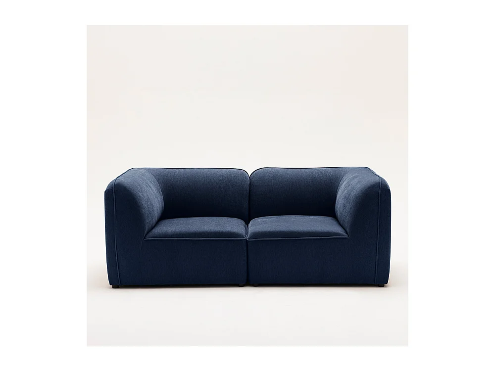 Noor - Angle réversible pour canapé modulable en tissu - Bleu marine