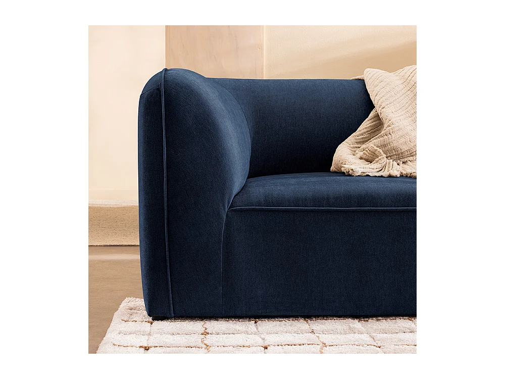 Noor - Angle réversible pour canapé modulable en tissu - Bleu marine