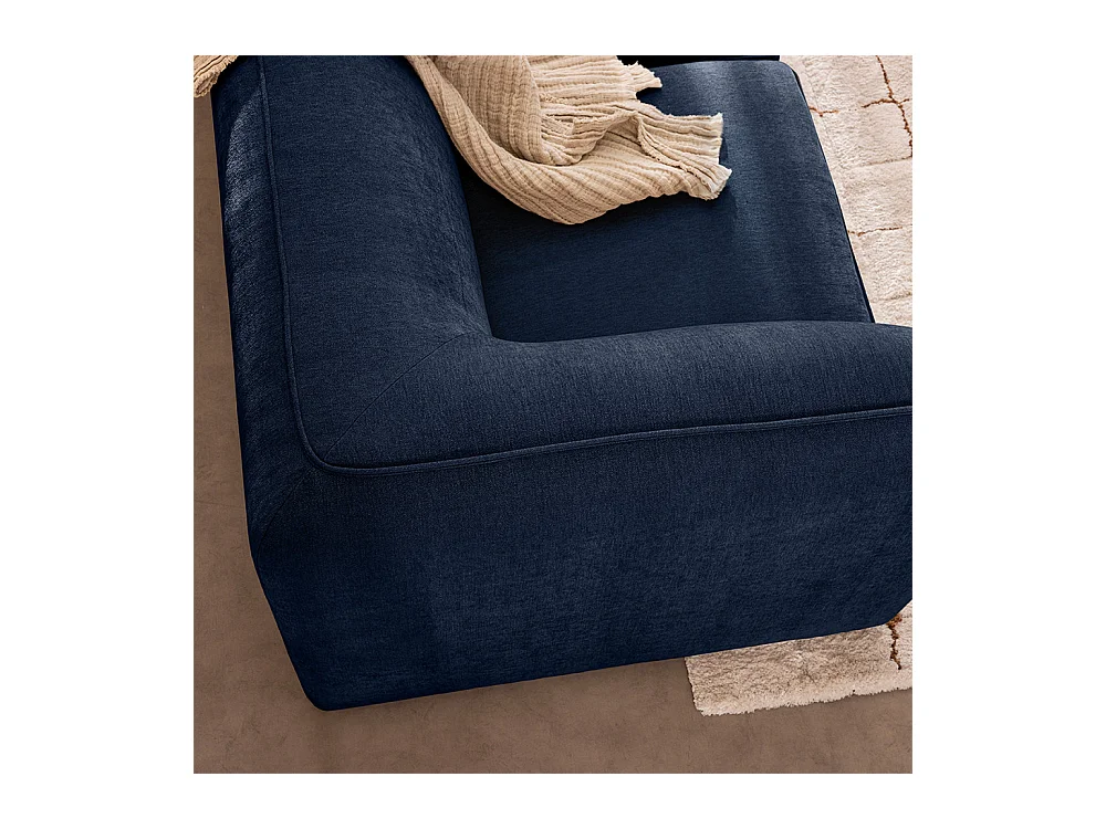 Noor - Angle réversible pour canapé modulable en tissu - Bleu marine