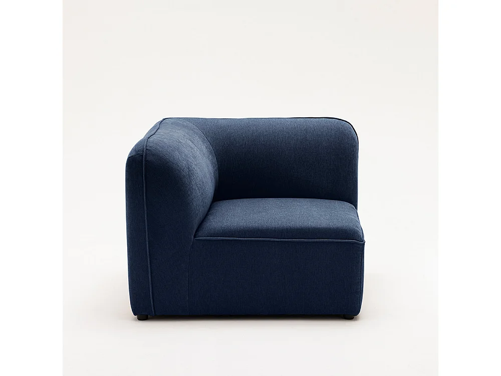 Noor - Angle réversible pour canapé modulable en tissu - Bleu marine