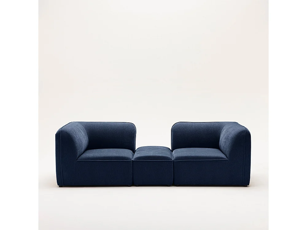 Noor - Angle réversible pour canapé modulable en tissu - Bleu marine