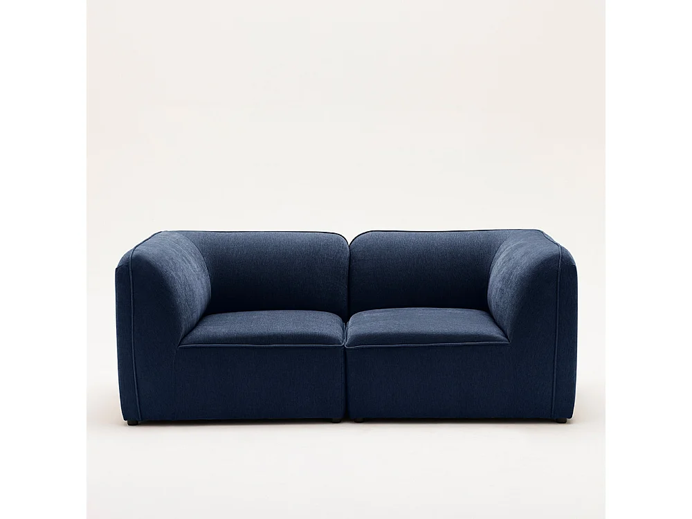 Noor - Angle réversible pour canapé modulable en tissu - Bleu marine