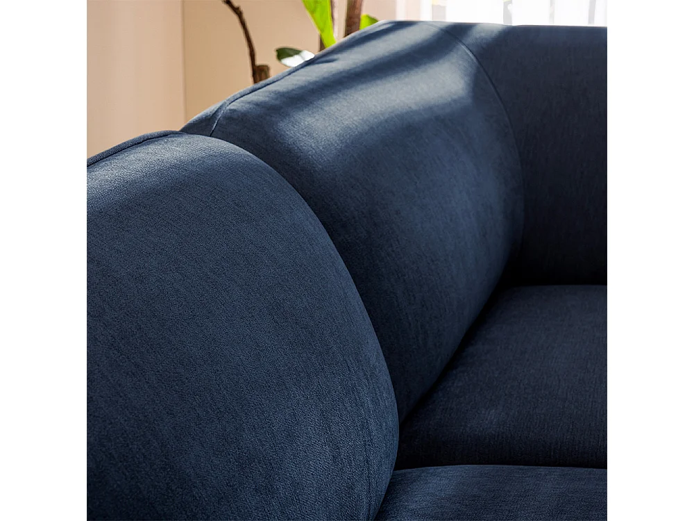 Noor - Angle réversible pour canapé modulable en tissu - Bleu marine