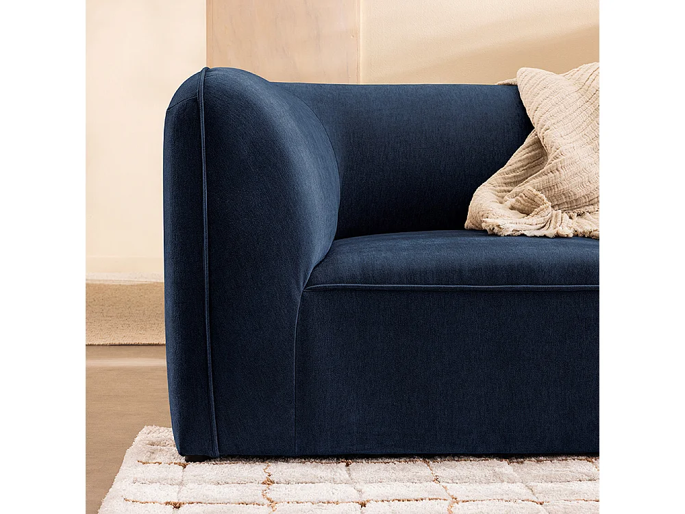 Noor - Angle réversible pour canapé modulable en tissu - Bleu marine